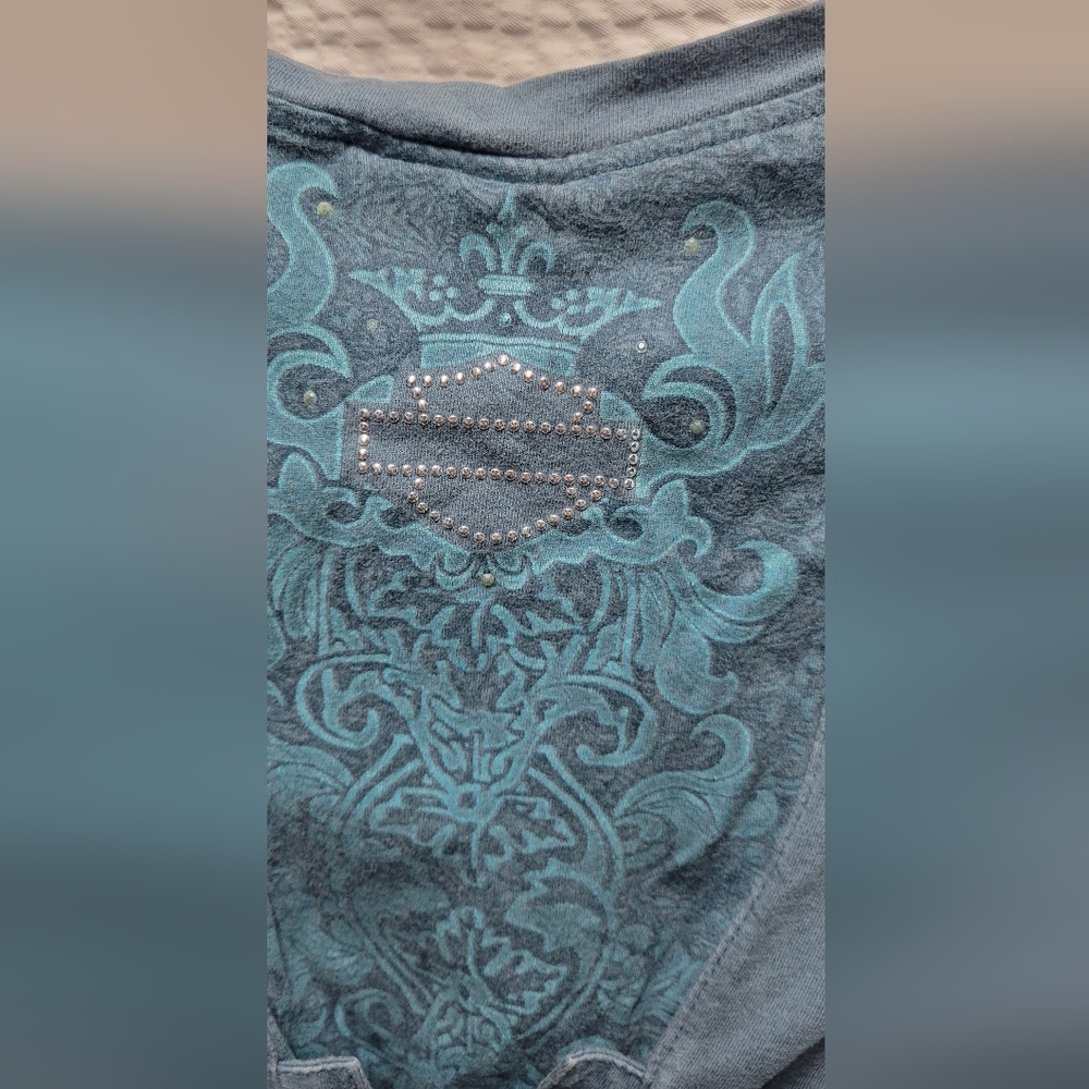 Harley-Davidson Gray and Blue Graphic Tee - Picture 8 of 8